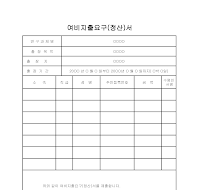 여비 지출 요구서 (정산서) 여비 지출 요구서 (정산서)